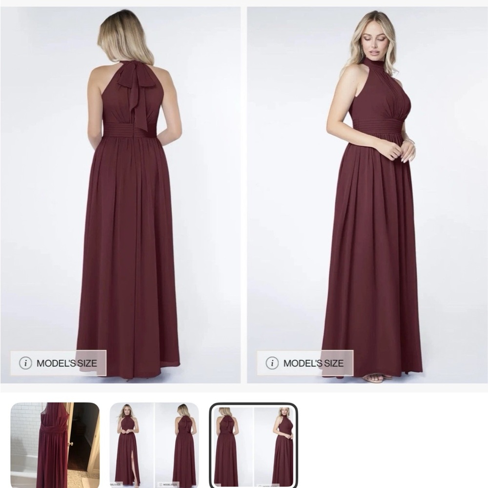 Azazie Iman Cabernet Dress size 10 but I feel like it fits more like an 8.